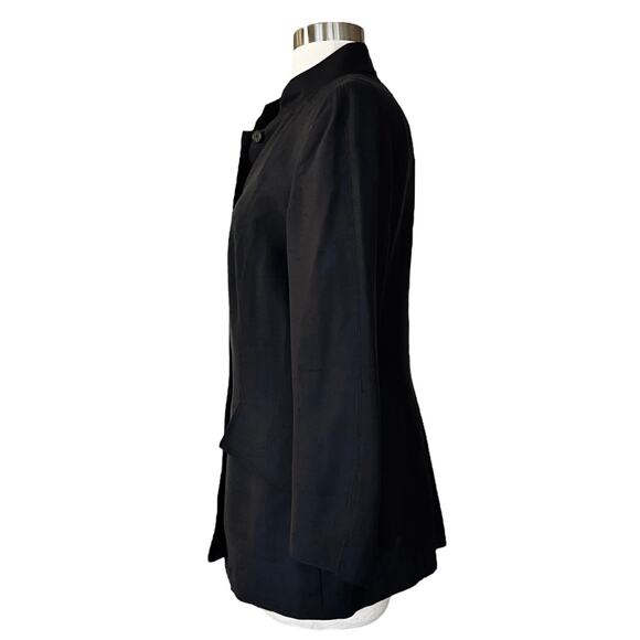 RENA LANGE Blazer Black Jacket Button Down Long Sleeves Collared Pockets EUC - Picture 3 of 11